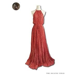 Vici Floral Maxi Dress Halter Dress Boho Wedding Guest Size Medium